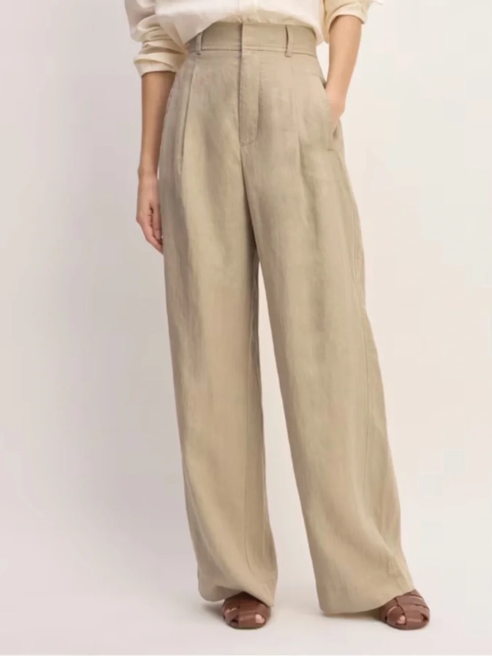 NWT Everlane Linen Way High Drape Pant Size 0